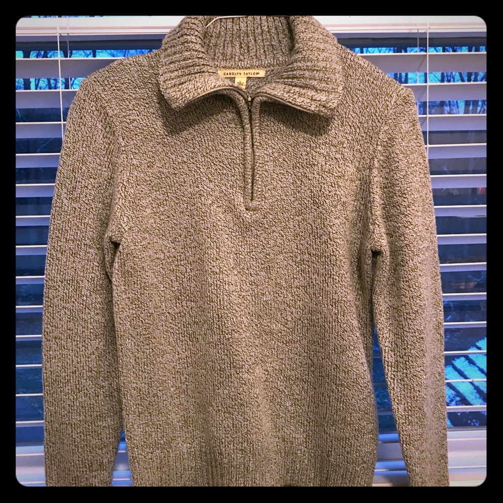 Gray quarter zip sweater